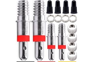 ANYKING Ensemble Complet de Valve de vélo de 16 pièces, 4 valves de vélo, Valve de vélo de Remplacement, Valve Dunlop, Capuchons, écrou de Jante, écrou Union pour Valve Standard NV DV Puky