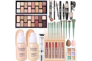 YBUETE Makeup Kit for Women Girls Teens Full Kit, Makeup Gift Set, Eyeshadow, Foundation Primer, Lip Gloss Set Concealer Palette Counter Stick, Eyeliner Mascara Pencil, Brushes & Sponges