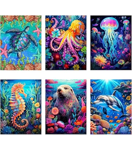 Ekuxom 6 Pack Diamond Art Kits For Adults, 5D Beach Diamond Painting Kits For Adults - View #13