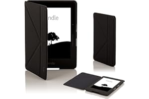FOREFRONT CASES Funda para Amazon Kindle Voyage Origami Funda Carcasa Stand Case Cover - Delgado Ligera, Protección Completa del Dispositivo y Smart Auto Sueño Estela Función - Negro