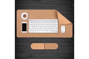 DawnTrees Desk Pad, 90x40cm Office Cork Desk Mat, Nonslip Cork Mouse Pad, Extra Large Desk Pad, Desk Protector, Suitable for PC,Computers,Keyboard, Laptops.