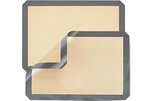 GOIEHIR 2 Piezas Silicona para Hornear Mat, 30 × 21 cm Baking Film Silicone Mat Resistente al Calor, Tapete de Cocina Gris, para Hornear, Macarrones, Galletas, Bollería, Panes