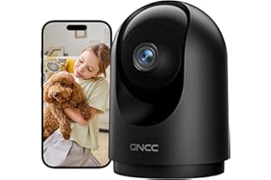 GNCC Indoor Security Camera, 2K Cameras for Home Security with Motion Detection, Baby/Pet Camera with Phone App, Night Vision, 2-Way Audio, TF/Cloud Storage, Works with Alexa & Google Home, 2.4G WiFi