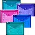 Snopake A5 Polyfile Popper Wallet with Press Stud Closure – Electra Assorted [Pack of 5] Ref: 11355