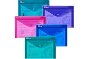 Snopake A5 Polyfile Popper Wallet with Press Stud Closure – Electra Assorted [Pack of 5] Ref: 11355