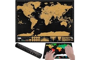 Graplan Weltkarte zum Rubbeln 42 CM x 30 CM Weltkarte zum Freirubbeln,Landkarte zum Rubbeln,Rubbel Weltkarte,Weltkarten Poster Das Perfekte Premium Geschenk für alle Reiseliebhaber.