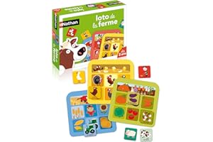 Dujardin - Nathan - Loto de la Ferme - Découvrir la Vie à la Ferme et les Animaux - Jeu Educatif - A Jouer Seul ou en Famille - Pour Enfants dès 2 ans