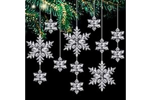 Kiiwah Kryształowy płatek śniegu ozdoby choinkowe akrylowe płatek śniegu wiszące dekoracje świąteczne zima kraina czarów płatek śniegu wiszące wisiorki na choinkę artykuły imprezowe do domu