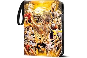 LYAILOOGXL Football Cards Scrapbook 9 Compartments – 900 Cards Trading Cards Album Football with 50 Pieces Removable Sleeves – Scrapbook Football Cards for Collecting and Exchanging
