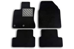 MTC AUTOMOTIVE Fußmatten für Nissan Qashqai 2006-2014, nach Maß, rutschfest, Absatzschoner aus PVC, Verankerungsbefestigungen, Schwarz