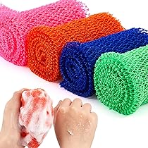 BHYTAKI 6er Set Afrikanische Netzschwämme – Peeling-Netz Für Körper & Gesicht | Langer Badeschwamm