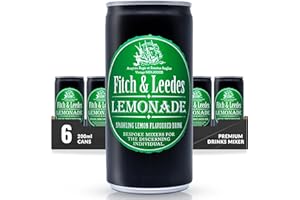 Fitch & Leedes Lemonade Mixer for Spirits & Cocktails (6 x 200ml) – Ideal for Whiskey, Rum, London Dry Gin, Vodka, and Spiced Rum, Adding a Subtle and Sophisticated Lemon Zing
