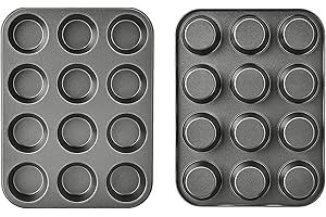 CenturiusCuroisty Non Stick Sturdy 12 Cupcake Baking Muffin Tray Yorkshire Pudding Baking Pan