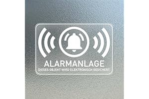 YIKIADA Naklejki na system alarmowy, 7,5 x 5 cm, winylowe, samoprzylepne, zabezpieczające przed alarmem, wodoodporne, ochrona przed włamaniem, naklejki do samochodu, biura, domu, 10 sztuk