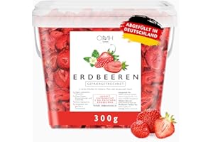 ‎OMH NUTRITION OH MY HEALTH Erdbeeren gefriergetrocknet in Scheiben 300g gefriergetrocknete Früchte frei von Zuckerzusatz und Zusatzstoffen Deutschland