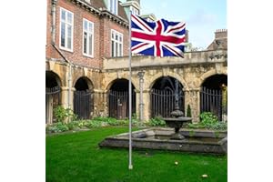 SAILUN 20FT Aluminium Flagpole Set - Includes Flag, Ground Sleeve, Pull Rope, Locking Hook & End Cap - 5 Adjustable Heights