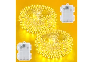 Dalugo [2 Pack Battery String Lights, 3M 30 LED Warm White Waterproof String Lights with 6-Hour Timer for Indoor and Outdoor