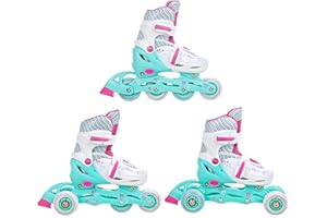 Raven - Pattini a rotelle per bambini, ragazze, adulti, bambini - Pattini a rotelle 3 in 1 con pattini quad, per principianti - Regolabili