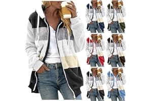 Linkpig Fleece Jacket Women's Winter Jacket Warm Teddy Jacket Autumn Winter Coat Hoodie Teddy Fleece Jacket Fur Coat Plush Jacket with Pockets