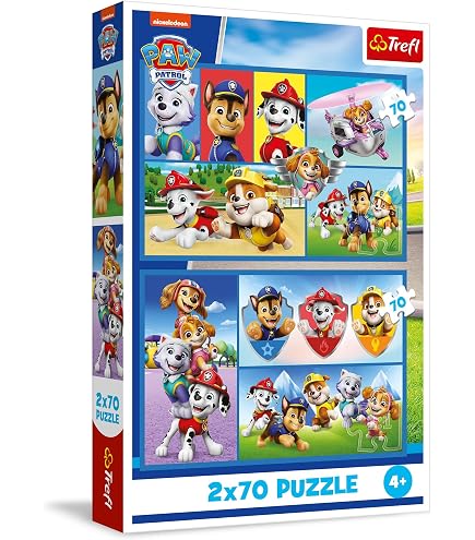 Trefl - PAW Patrol: The Mighty Movie, Eroi in Soccorso - Puzzle 4in1, 4 Puzzle, da 35 a 70 Pezzi - Diversi Livelli di Difficoltà, Puzzle Colorati con gli Eroi delle Fiabe