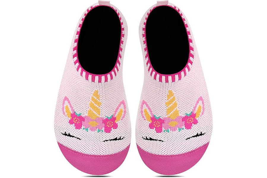 Kyopp Hausschuhe Kinder Mädchen Barfussschuhe Kindergarten Slippers Jungen | Rutschfest Pantoffeln, Atmungsaktiv Turnschläppchen, Weich Lauflernschuhe, Kleinkinder Schuhe, Barfuß Hausschuhe Kinder