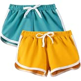 JinBei Girls' Summer Shorts, Pack of 2, 4-14 Years | Elastic Waist, Breathable, Active Basics, Running, Beach, Cycling, Casua