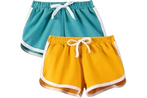 JinBei Pantaloncini Bambina, 2-Pack Ragazze Casual Pantaloni Estivi Sportivi Allentato Pantaloncini Corti Attivi Fitness Corrono Ballano Ciclismo Sport Abbigliamento Bambini Shorts 4-14 Anni