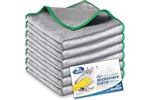 Airlab 6X Bayetas Microfibra para Cristales Sin Pelusa, Paño de Limpieza Magico, Balletas para Ventanas Gafas Espejos Vidrios y Cámaras, Trapos de Cocina Platos, 30x30 cm, Gris y Verde