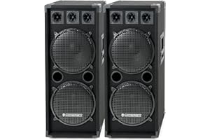 McGrey Paire DJ-2222 Enceintes DJ PA à 2 Niveaux 2X 30cm (12") Subwoofer 2000W (Passif, Système 2 Voies, Boîtier Bois)
