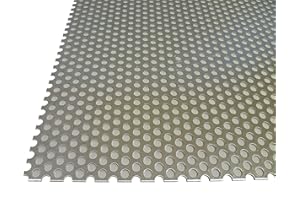 B&T Metall Tôle perforée aluminium 1,5 mm d'épaisseur, diamètre des perforations ø 6 mm, RV 6-9