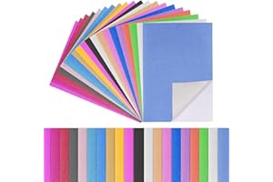 ANZOAT 60 Papier à Paillettes Autocollant, 29.5*21cm Feuille de Papier Pailleté Autocollant pour Bricolage / Décoration, Feuille de Papier à Paillettes Est Autocollant, Feuille de Papier Pailleté A4(250g/m²)