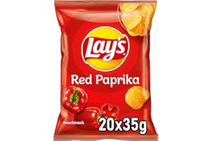 ‎LAY'S Lay's Red Paprika - Knusprig gewürzte Kartoffelchips für eine gelungene Party - 20 x 35g