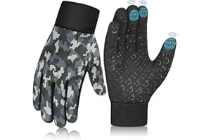 AOTOW Guanti Invernali per Termici Invernali Bambino - Touch Screen Guanti Antivento Sportivi Caldi Imparano Correre Giocando per Bambini Ragazze Ragazzi Allenamento Calcio Bici Corsa Sciare 4-12 Anni