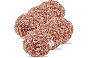 KUNAXKU Kupferschwamm kratzfrei 3 Paare - Antibakterieller Putzschwamm für kratzfreie Reinigung - für Edelstahl, Keramik, Glas, Ceran & mehr - langlebig und hygienisch - universell für Küche und Grill