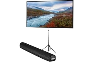 celexon Écran de Projection sur Pied léger et Mobile avec Perche télescopique réglable en Hauteur Ultra-léger - 177 x 100 cm - 16:9-80" Pouces