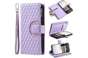 Tivenfezk Nadoli Glitzer Handyhülle für Samsung Galaxy A10 PU Leder Hülle Wallet Case mit Handschlaufe Kartenhalter Reißverschluss Brieftasche Handytasche Schutzhülle