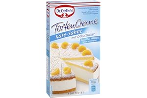 Dr. Oetker Cheese Cream Cake Cream with Decorative Sugar, Pack of 11 (11 x 150 g), a real classic is the cheese cream cake, which is easy to bake with the cream and tastes delicious