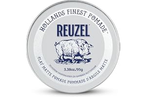 ‎REUZEL Reuzel Matte Clay Pomade, No Shine Pomade With A Medium Hold For A Natural Style And Finish 3.38oz/95g