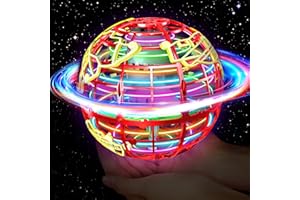 QEYIHO Bola voladora, bola mágica voladora con luz RGB, boomerang mágica, flotante, juguete para regalos para niños a partir de 6, 8, 10, 12, niños, niñas, interiores y exteriores, rojo