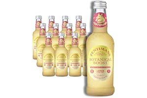 Fentimans Botanical Boost Lemon & Pink Ginger - Botanically Brewed Still Soft Drink - Enriched with Vitamins & Minerals - Gluten-Free and Vegan Friendly Soft Drinks - 12 x 250ml Bottles
