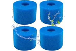 ZFTCN Lot de 4 filtres de Piscine en Mousse Filtre pour Intex Type S1 - Filtre en Mousse pour Spa, Piscine - Réutilisables et lavables - Éponge de Filtration de Type S1（4 pièces）