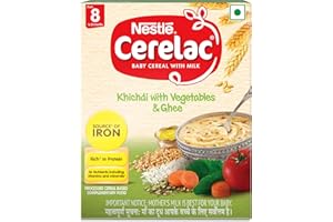 Nestle Cerelac Baby Cereal with Milk , Khichdi with Vegetables & Ghee , From 8 to 24 Months ,Stage 2, Source of Iron & Protei