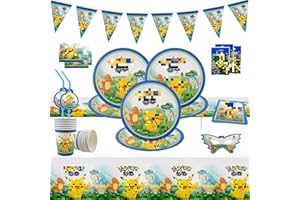 AINVLIYA 82 Stück Partygeschirr Geburtstag Partygeschirr Set, Pappteller Kindergeburtstag - Party Tableware Supplies, Partygeschirr Kindergeburtstag Set für 10 Personen