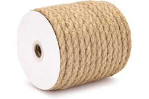 Naturligt juterep, tvinnat, 12 mm x 10 m, robust snöre för pyssel, trädgårdsarbete, dekoration och hantverk, brunt