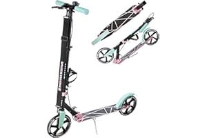 Raven - Monopattino per bambini, adulti - Scooter - Monopattino freestyle - Pieghevole, regolabile, tracolla per il trasporto, campanello