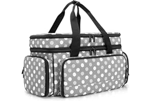 Luxja Bolsa Grande para Costura de 2 Capas con 5 Divisores Desmontables, Organizadora para Suministros