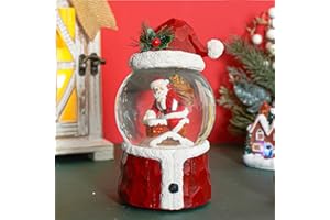 DUSVALLY Snow Globe Christmas Snow Globe Glass Water Globe with Music Water Ball Decoration Music Crystal Box,Santa Claus