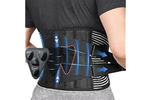 HOUYA-TEC Comodo supporto per la schiena, cintura di supporto per la vita con forte supporto, con 6 supporto, cintura di supporto per la schiena regolabile, adatta per lavorare, guidare, ecc. (Nero, M)