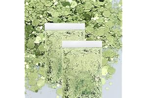 GIUSOBG 100g Glitter Polvere 3 Dimensioni Mescolare Paillettes Polvere Glitterata, Glitter per Artigianato per Lavoretti Creativi Creazione Artigianato Fai da Te (Verde chiaro)