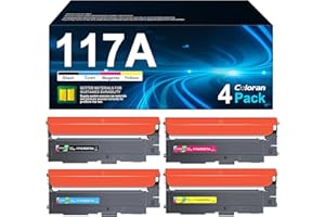 Coloran 117A Toner Cartridges Compatible for HP 117A Toner Cartridges for HP Color Laser MFP 179fnw 178nw 150nw 150a 179fwg 178nwg W2070A W2071A W2072A W2073A (Black Cyan Yellow Magenta 4-Pack)